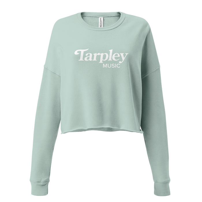 Women's Cropped Sweatshirt | Tarpley Music Logo | Dusty Blue