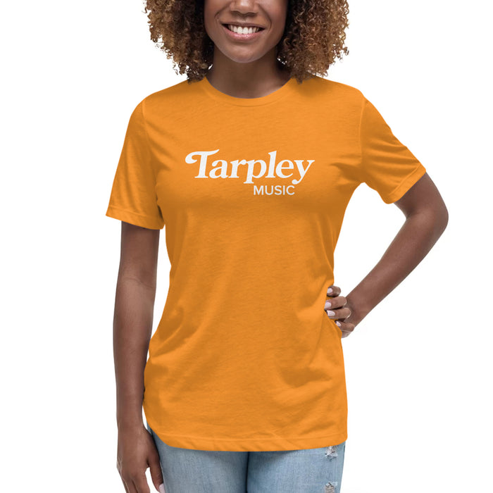 Women's Relaxed T-Shirt | Tarpley Music Logo | Heather Marmalade