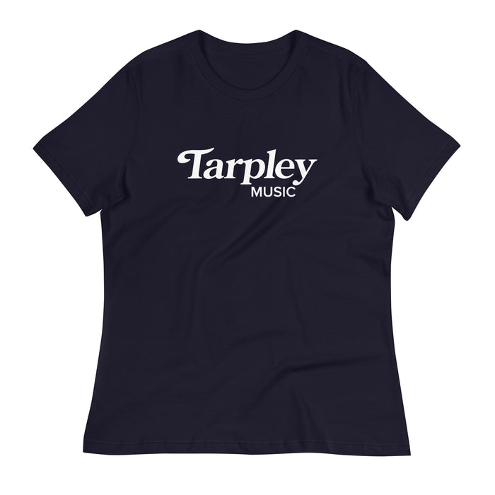 Women's Relaxed T-Shirt | Tarpley Music Logo | Navy