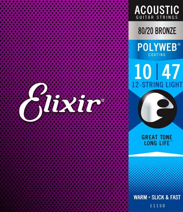 Elixir Acoustic 80/20 Bronze 12-String Light 10/47 - Polyweb