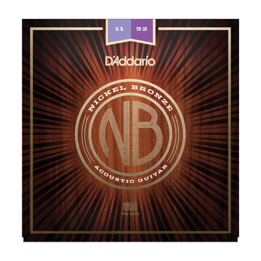 D'Addario NB1152 Nickel Bronze Acoustic Guitar Strings, Custom Light, 11-52 - Tarpley Music Company, Inc.