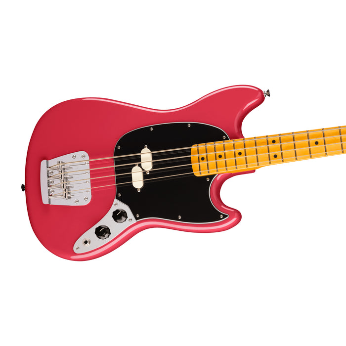 Fender American Professional Classic Mustang Electric Bass - Maple - Faded Dakota Red
