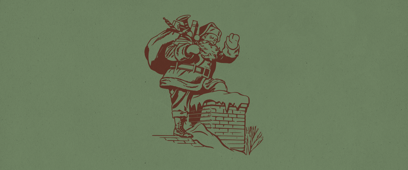 Illustration of Santa Claus on a green background