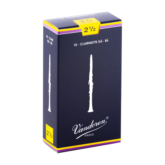 Vandoren CR1025 Traditional Bb Clarinet Reeds - Strength 2.5 (Box of 10)