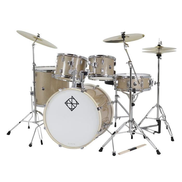 Dixon Spark Standard 5-Piece Acoustic Drum Kit with Hardware - Champagne Sparkle