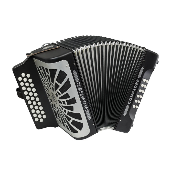 Hohner COFB Compadre Diatonic Button Accordion with Gig Bag - Keys of F / Bb / Eb - Black