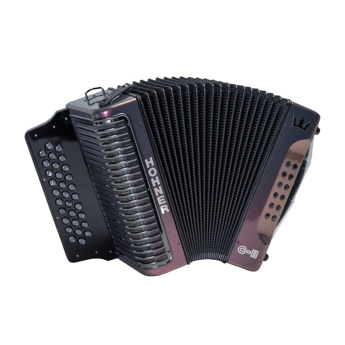 Hohner Corona C-II Diatonic Button Accordion - Keys of F/Bb/Eb - Red to Gold
