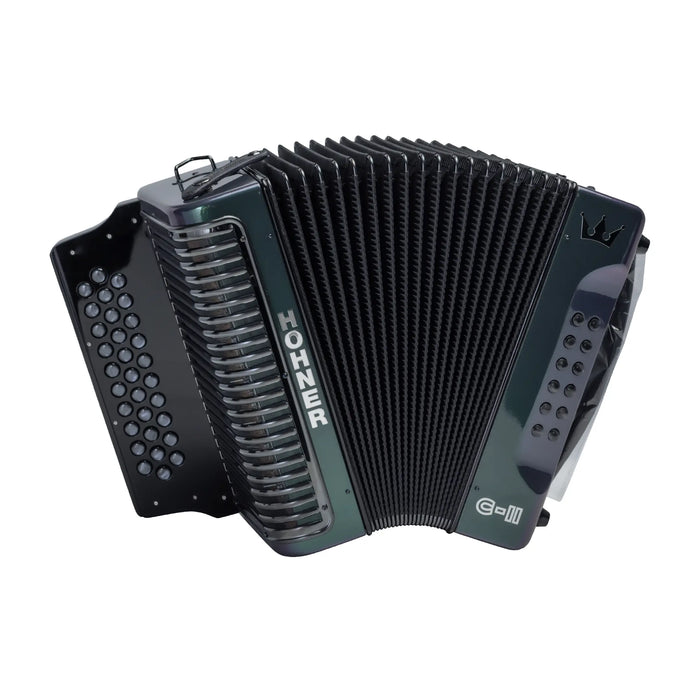 Hohner Corona C-II Diatonic Button Accordion - Keys of G/C/F - Green to Gold