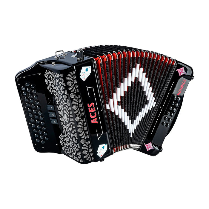 Hohner Hohnica Aces II 3 Register Diatonic Button Accordion - Keys of G/C/F - Black