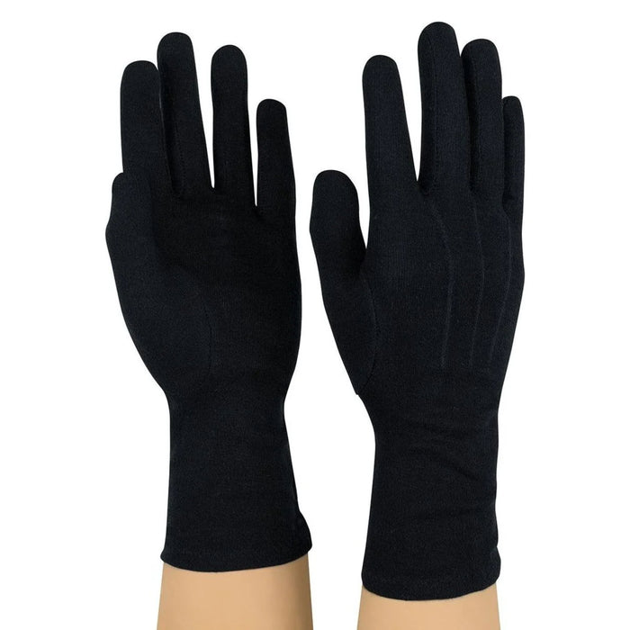 Long Wristed Cotton Glove Military Black - LWC150