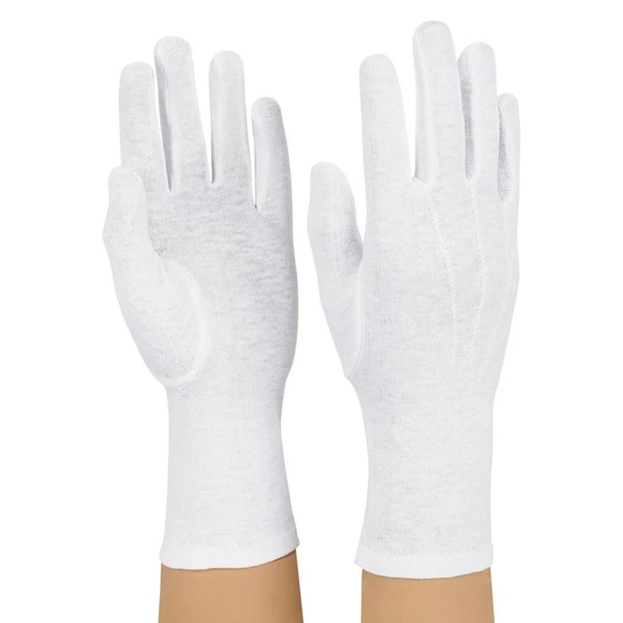 Long Wristed Cotton Glove Military White - LWC100
