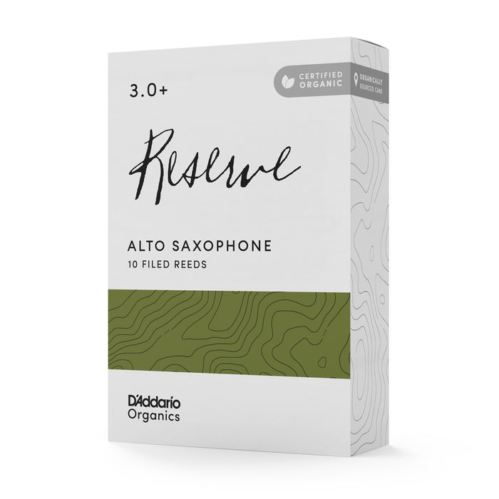 Daddario ODJR10305 Organic Reserve Alto Saxophone Reeds, Strength 3.0+, 10-Pack