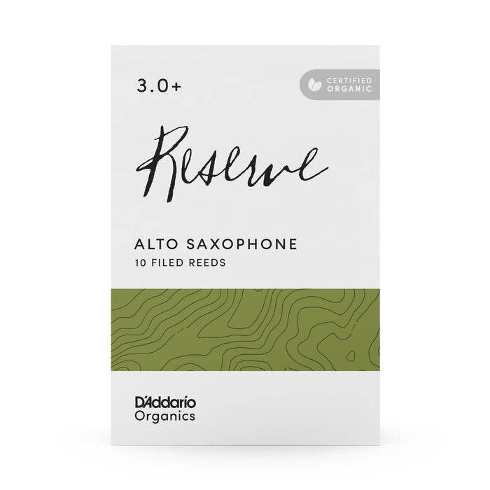 Daddario ODJR10305 Organic Reserve Alto Saxophone Reeds, Strength 3.0+, 10-Pack