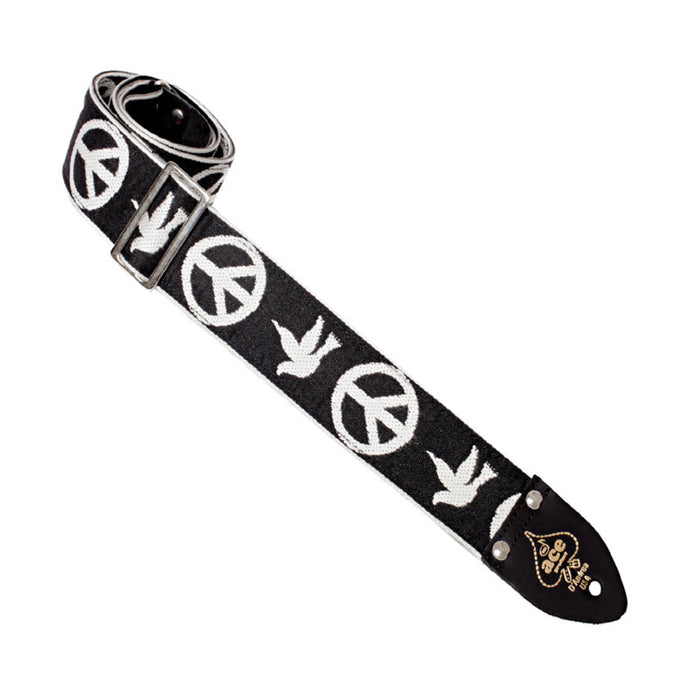 Ace Guitar Strap Vintage Black Peace and Dove