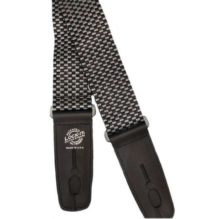 Lock-it Guitar Strap - SILVER AND BLACK