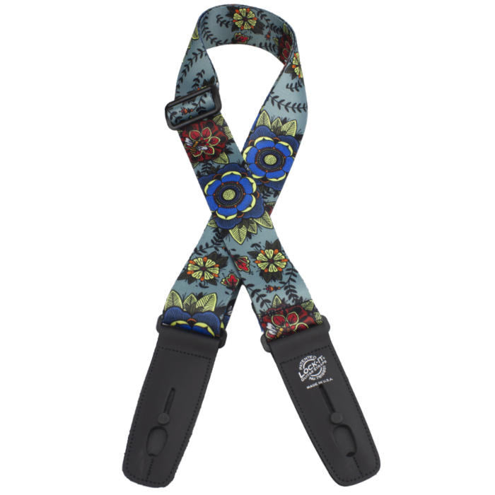 Lock-It Guitar Strap - Bob Masse Plush Poly Flowers