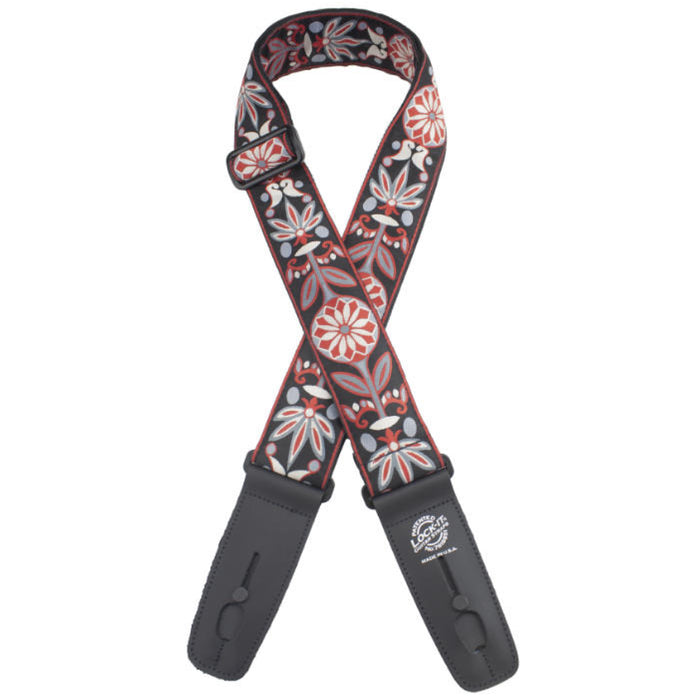 Lock-It Guitar Strap - Jacquard Black Floral