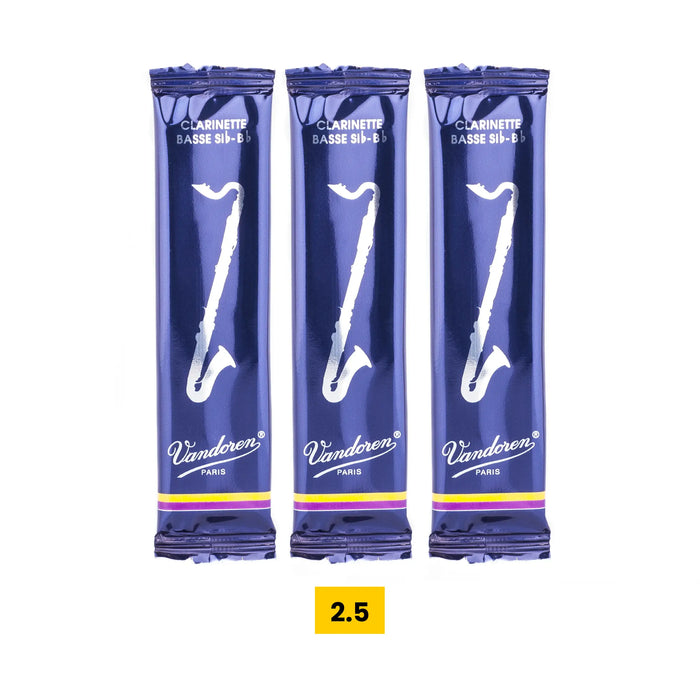 Reeds+ Bass Clarinet Subscription - Vandoren CR1225 Traditional - Strength: 2.5 (3 Pack)