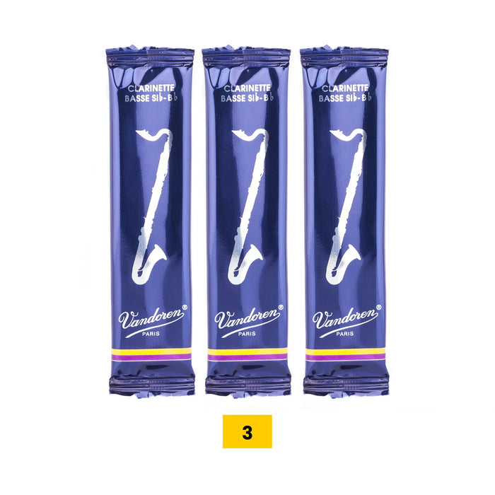 Reeds+ Bass Clarinet Subscription - Vandoren CR123 Traditional - Strength: 3 (3 Pack)