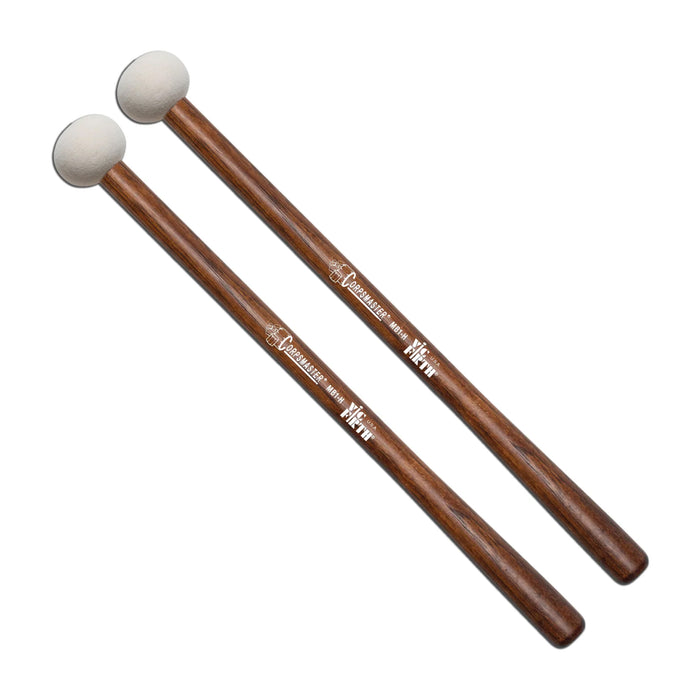 Vic Firth MB1H Corpsmaster Marching Bass Mallets - Hard - Small White Felt Head - Hickory