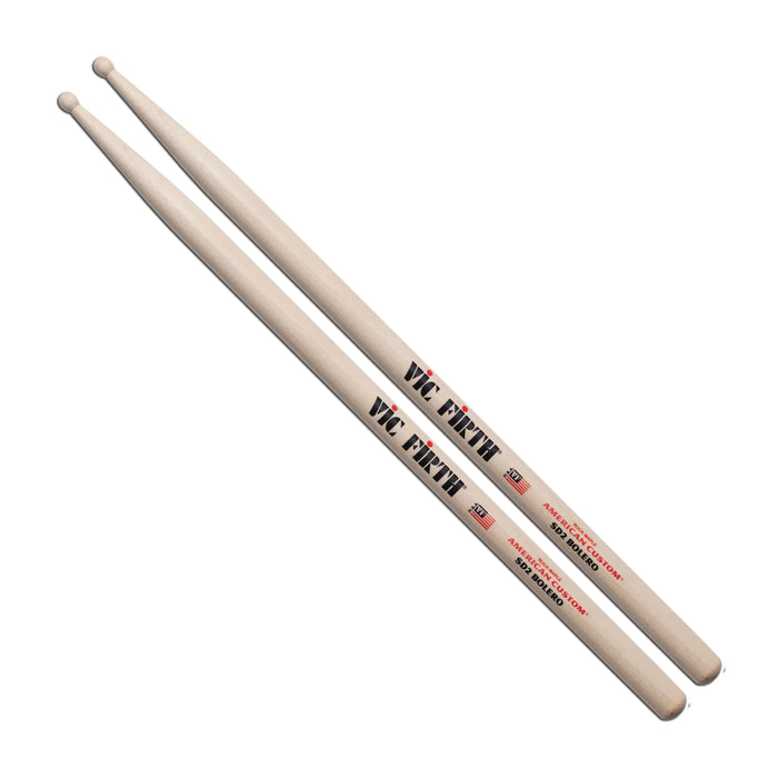 Vic Firt SD2 American Custom Bolero Drum Sticks - Wood Round Tip - Maple
