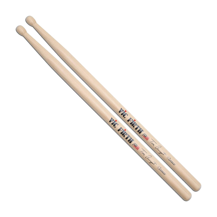 Vic Firth STA Corpsmaster Signature Snare Tom Aungst Drum Sticks - Wood Reverse Tear Drop Tip - Hickory