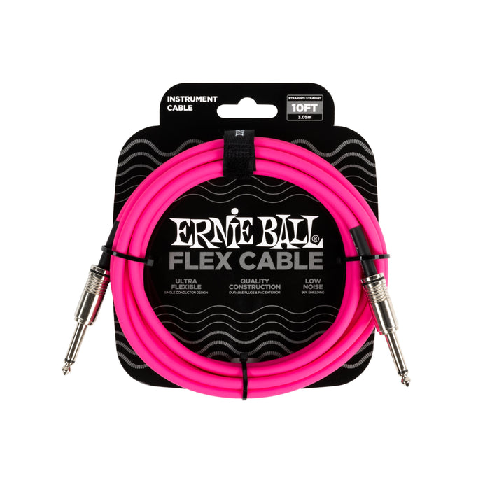 Ernie Ball 直/直 10 英尺柔性樂器電纜 粉紅色