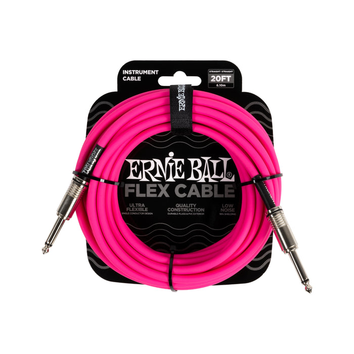 Ernie Ball Straight/Straight 20 ft. Flex Instrument Cable Pink