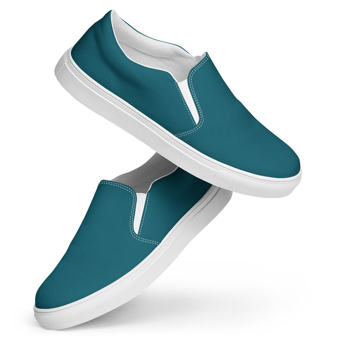 Zapatos de lona sin cordones para hombre | Tarpley Azul | #015a6b