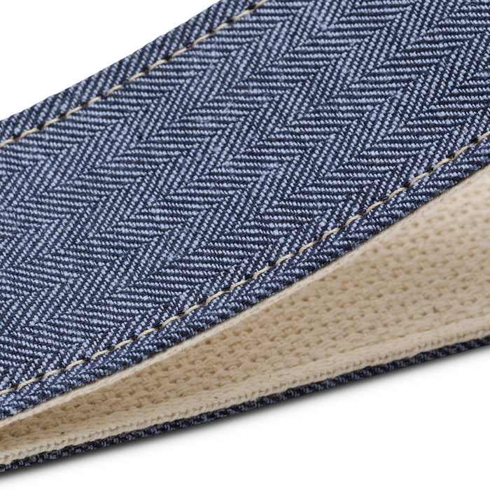 Taylor 2.5" Vegan Guitar Strap, Herringbone Hemp Cotton, Blue