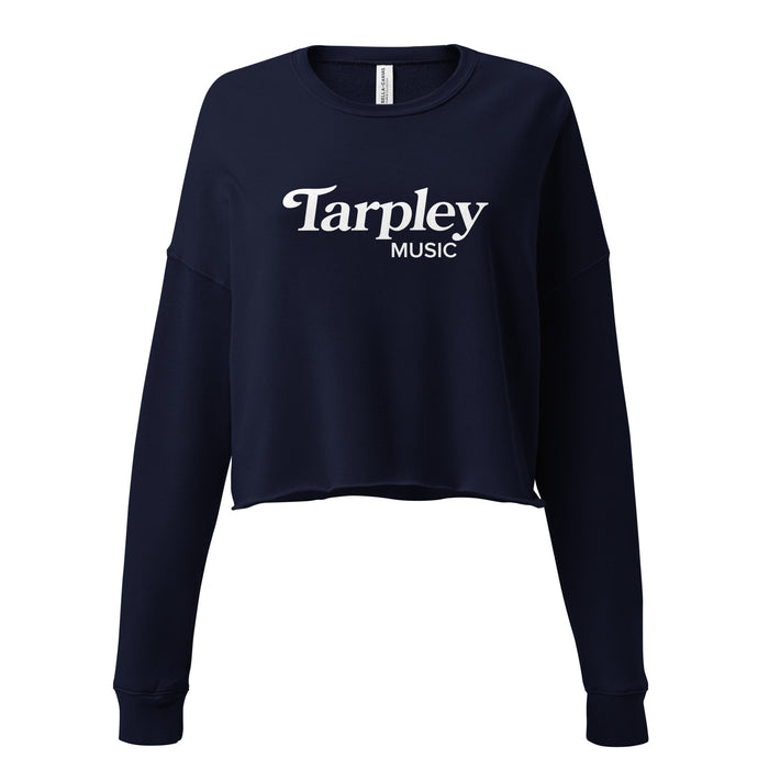 Women's Cropped Sweatshirt | Tarpley Music Logo | Navy