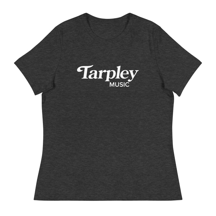 Women's Relaxed T-Shirt | Tarpley Music Logo | Dark Grey Heather