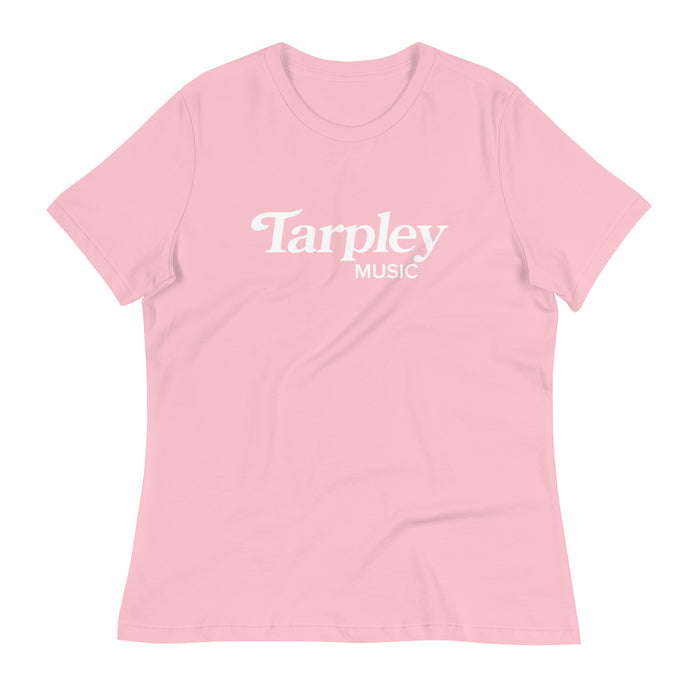 女用休閒 T 卹 |塔普利音樂標誌|粉紅色的