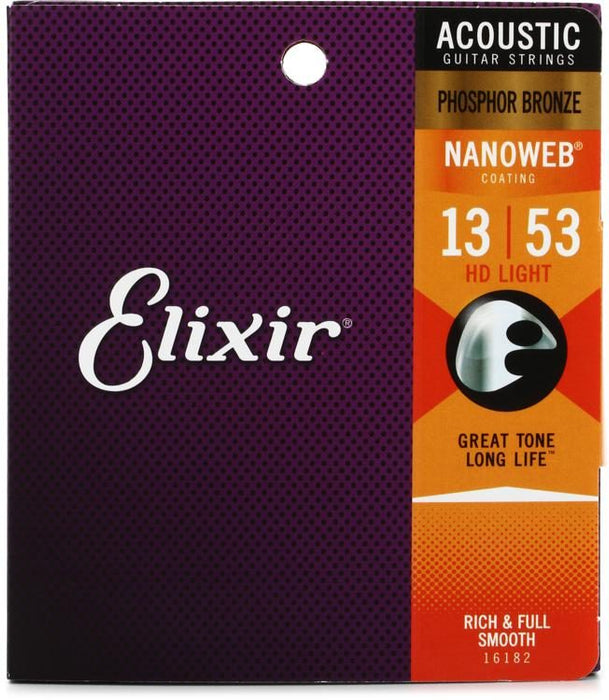 Elixir Acoustic Phosphor Bronze HD Light 13/53 - Nanoweb