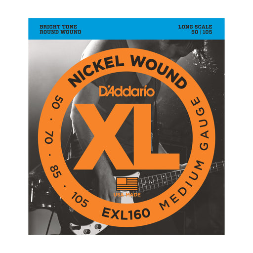 D'Addario EXL160 Nickel Wound Bass, Medium, 50-105, Long Scale - Tarpley Music Company, Inc.