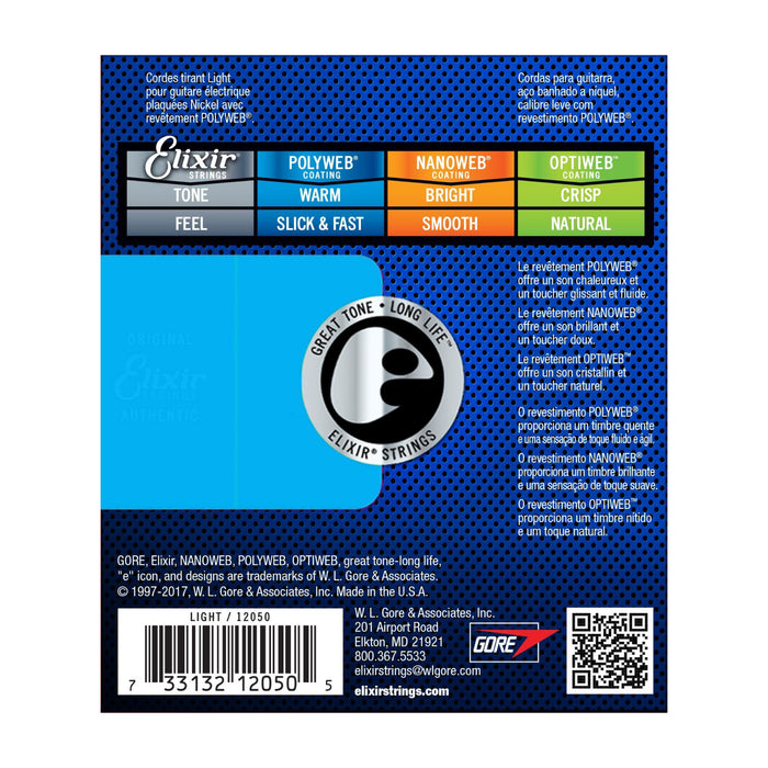 Elixir Electric Light Nickel Plated Steel with POLYWEB Coating - Tarpley Music Company, Inc.