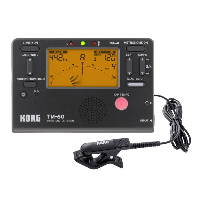Korg TM-60 Combo Tuner Metrónomo con micrófono de contacto CM-300
