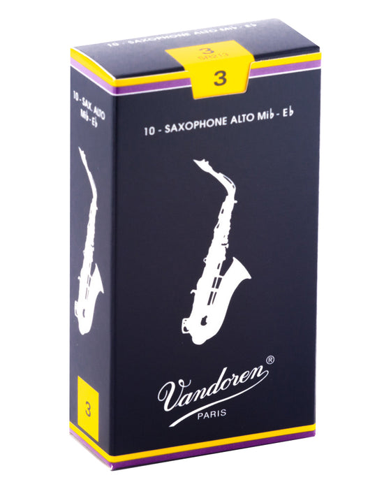 Vandoren SR213 Saxofón Alto Tradicional Cañas Fuerza 3 (Caja de 10)