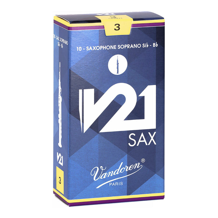 Vandoren SR803 Soprano Sax V21 Reeds - Strength 3; Box of 10