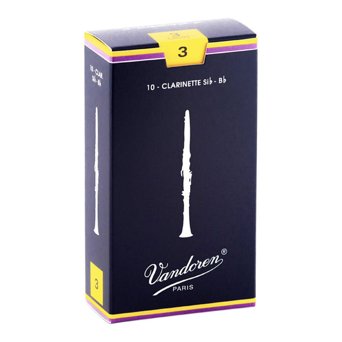 Vandoren CR103 Cañas de clarinete Bb tradicionales - 3 (paquete de 10)