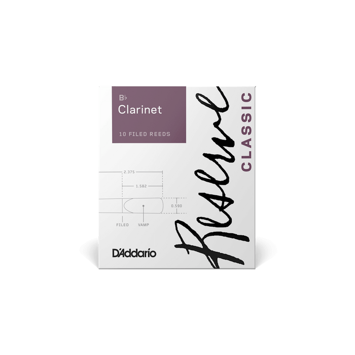 D'Addario DCT1030 Reserve Classic Bb Clarinet Reed - Fuerza 3 (paquete de 10)