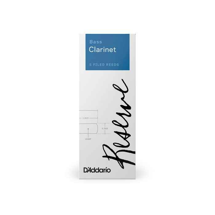 D'Addario DER0530 Reserve Cañas para clarinete bajo - Fuerza 3 (paquete de 5)