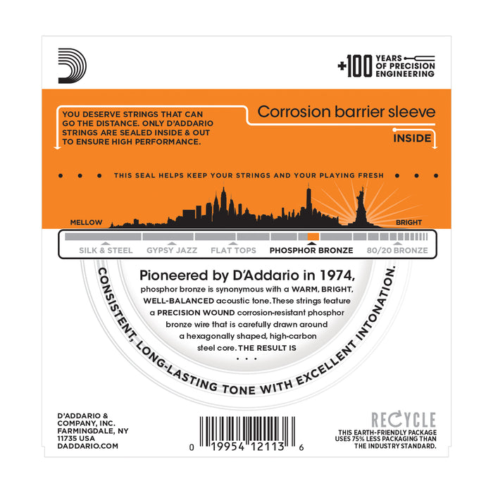 D'Addario EJ15 Phosphor Bronze, Extra Light, 10-47 - Tarpley Music Company, Inc.