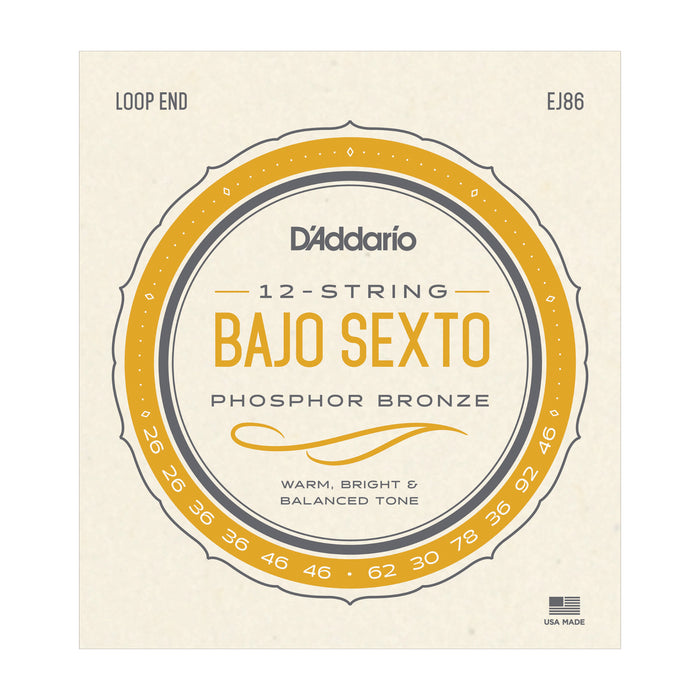 D'Addario EJ86 Bajo Sexto Strings - Tarpley Music Company, Inc.