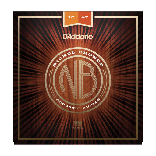D'Addario NB1047 Nickel Bronze Acoustic Guitar Strings, Extra Light, 10-47 - Tarpley Music Company, Inc.