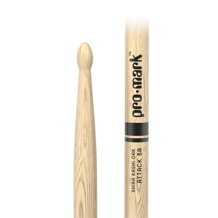 ProMark PW5AW Classic Attack 5A Shira Kashi Oak Drumstick - Oval Wood Tip